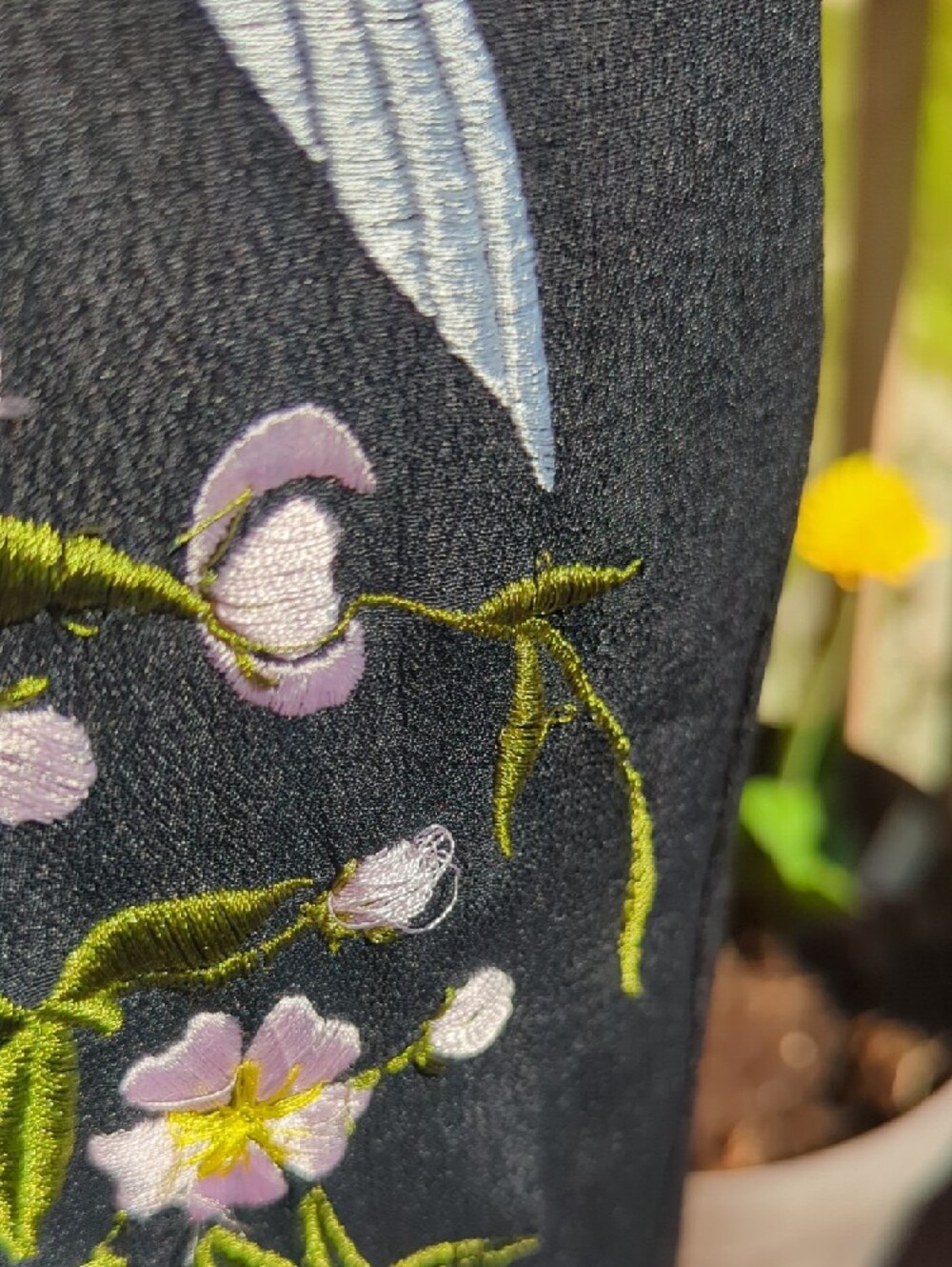 ASOS Black Midi Dress with Multicolor Floral & Bird Embroidery - Picture 12 of 17